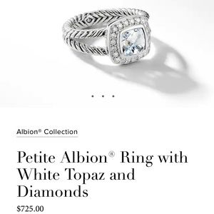 Ring with White Topaz and Diamonds